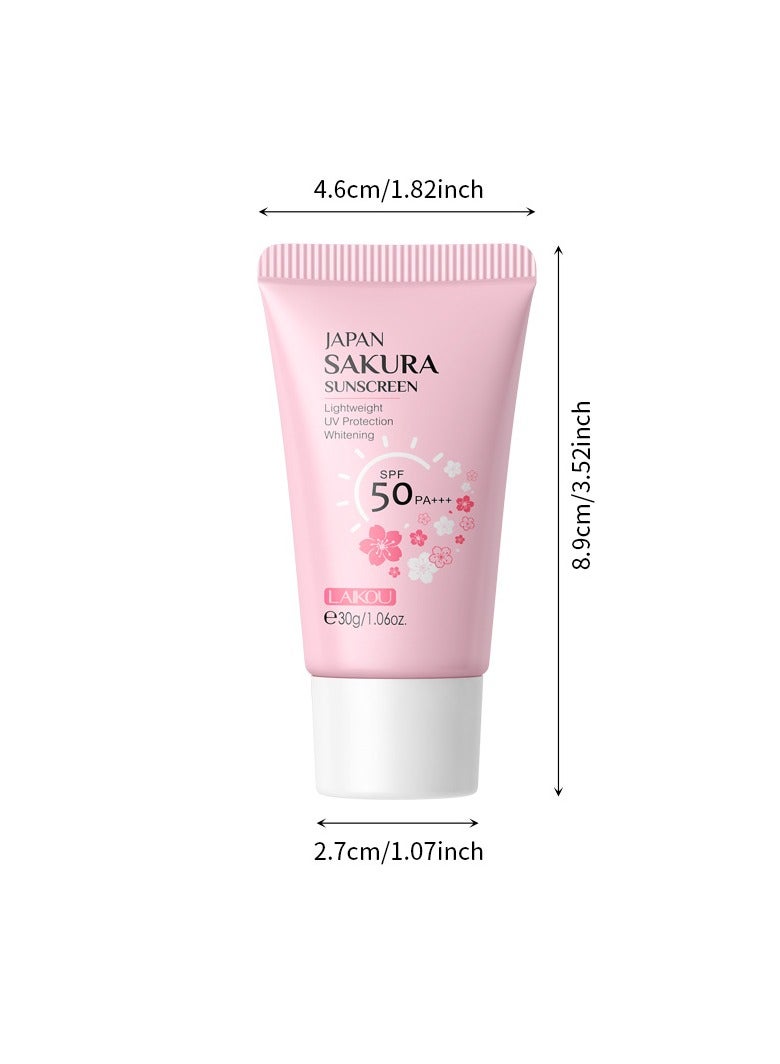 Hydrating Sunscreen, 30g Cherry Blossom Sunscreen Cream With Moisturizing And Uv Protection, Moisturizing Essence Sunblock Sunscreen Suitable For Home Or Travel Use