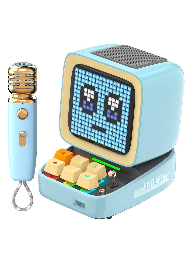Divoom DitooMic Bluetooth Speaker Microphone Karaoke Function - Blue