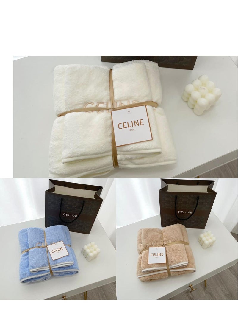 Pack of 6 Luxury Bath Towel 3-Pcs 70 X 145cm Face Towel 3-Pcs 35x35cm Random color