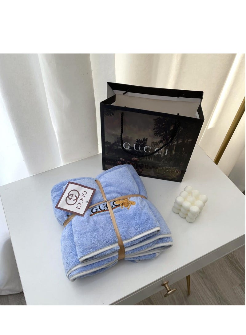 Pack of 2 Luxury Bath Towel 70 X 145cm Face Towel 35x35cm
