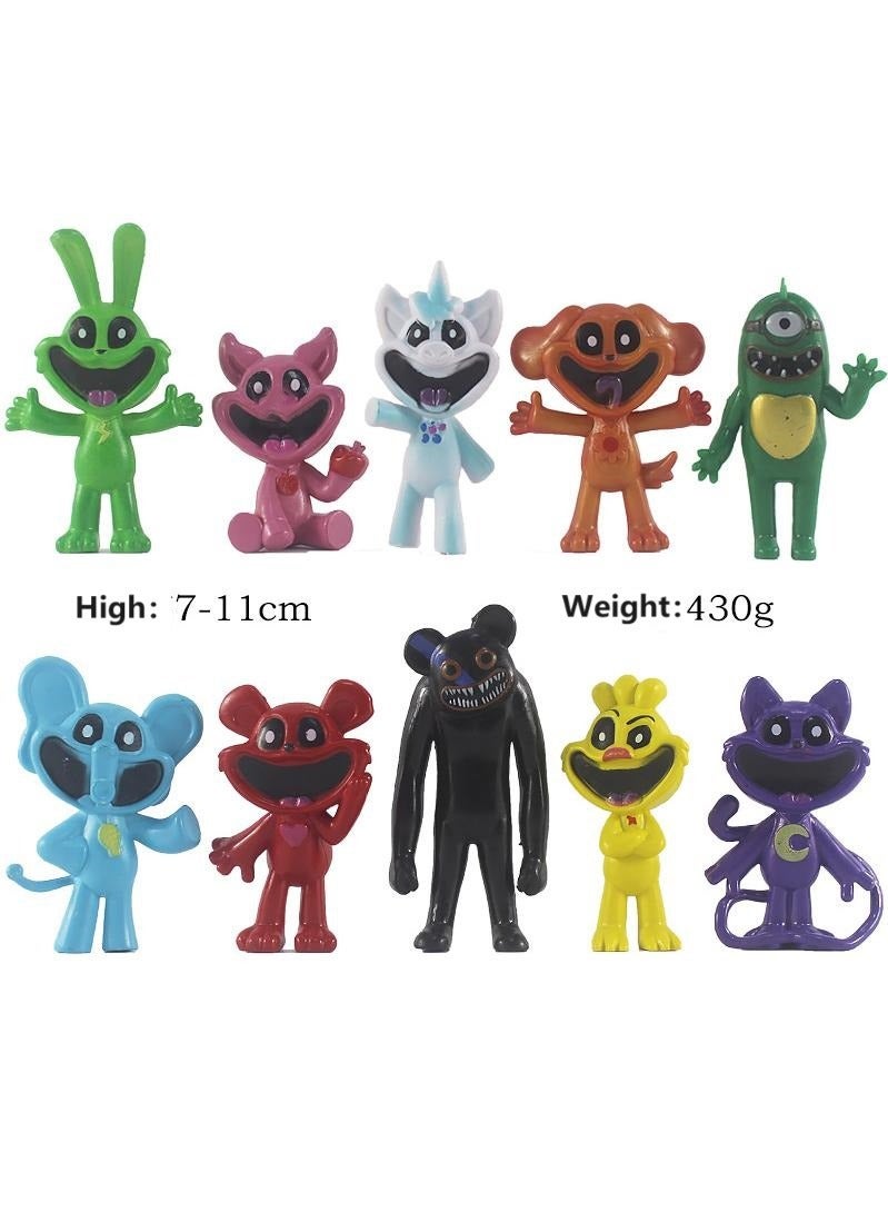 10 Pcs Smiling Critters Chapter 3 Cartoon Toy Set Monster Game Smiling Critters Series Best Gift for Kids Adults Fans Children's Day Gift
