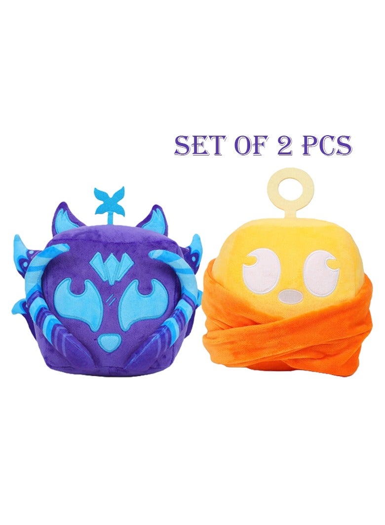 2 Pcs Roblox Blox Fruit Plush Toy Yellow Box And Fox Box 15 Cm Gift For Fans Girls And Boys ﻿