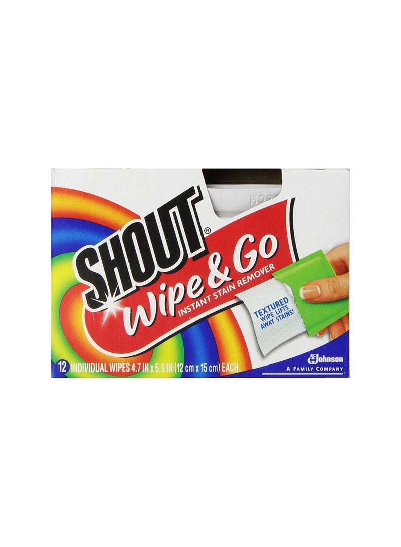 Shout Wipe & Go Instant Stain Remover 12pcs