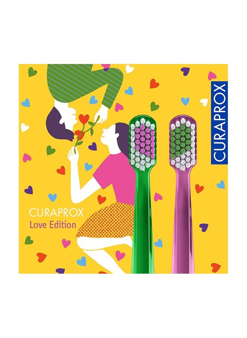 Curaprox CS 5460 Manual Toothbrush Ultra Soft Special Edition Love 2023 Soft Toothbrush Pack of 2