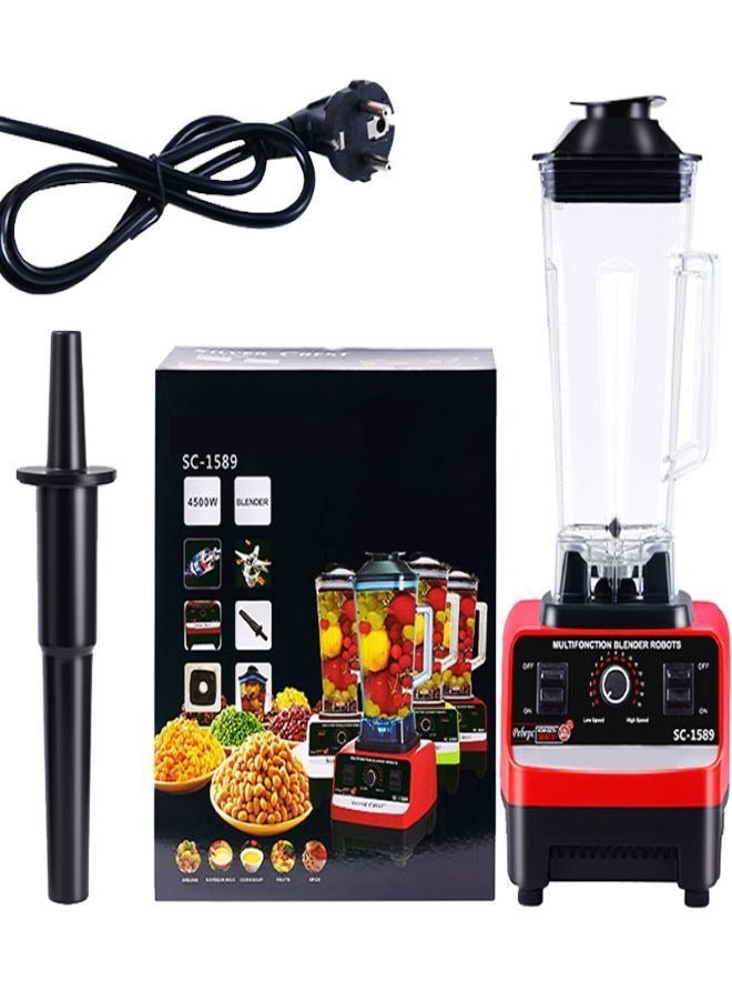 Multifunctional Blender for Smoothie Milkshake Juicer Ice Crusher Electric Grain Grinder 4500W 15 Rotating Speeds, Red UK Plug