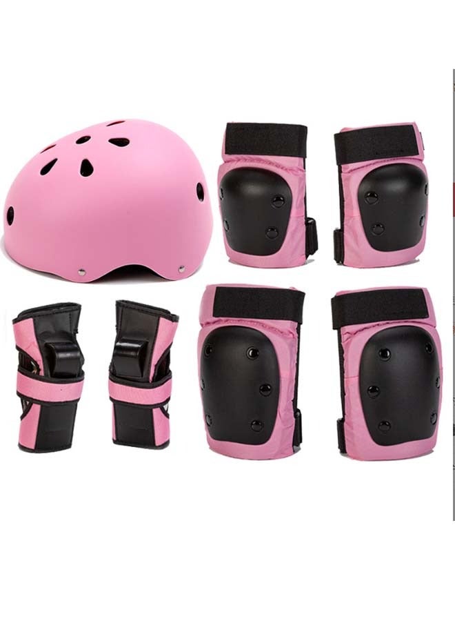 Adult children's helmet protective gear set roller skateboard protective gear bicycle riding knee pads seven-piece set  M size (36-58kg)