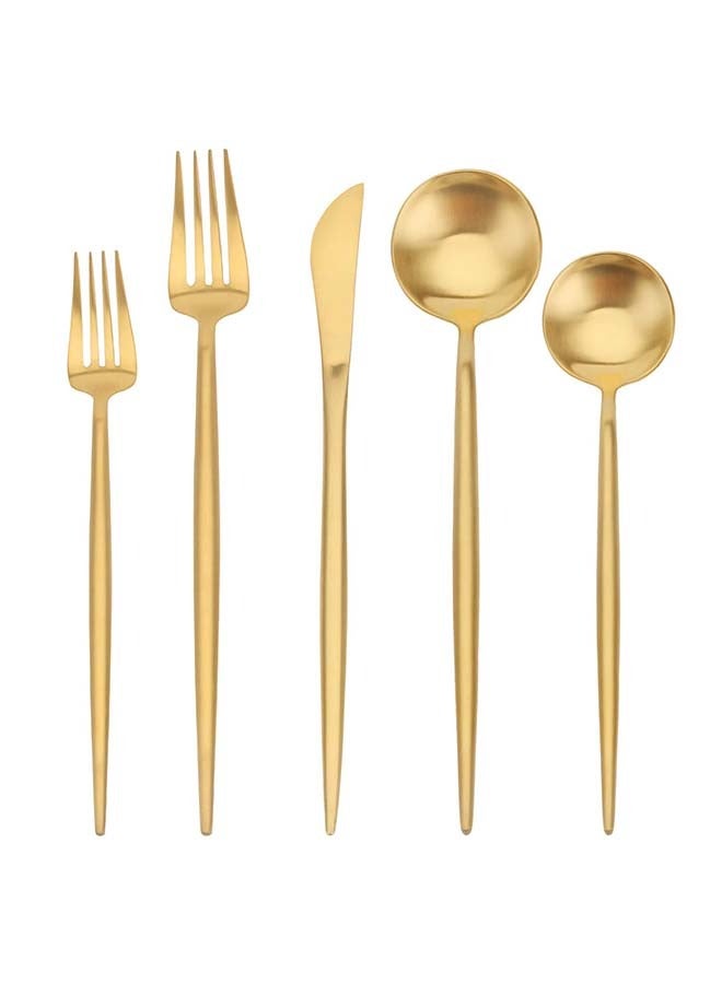 Matte Gold Silverware Set,  Kitchen Utensil Set, Tableware Cutlery Set for Home and Restaurant
