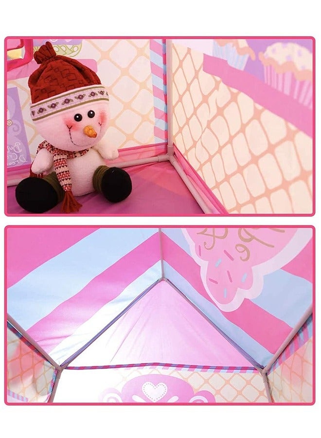 Dessert Princess House Play Tents Portable Foldable Indoor Outdoor Colorful Play House Game Tent Pink,110*100*70cm