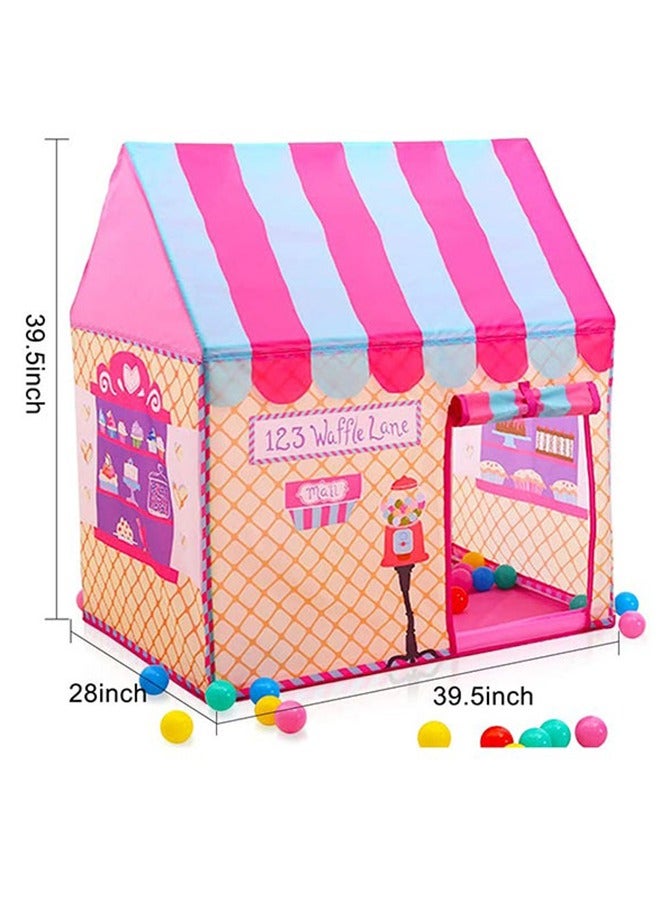 Dessert Princess House Play Tents Portable Foldable Indoor Outdoor Colorful Play House Game Tent Pink,110*100*70cm