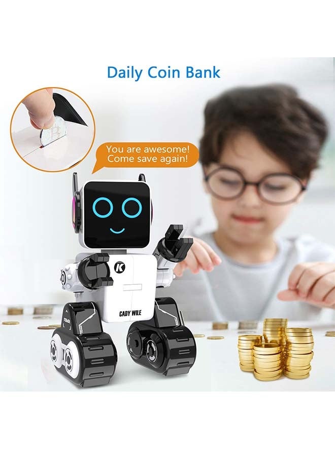 Robot Toy for Kids, Remote and APP Control Intelligent Programming RC Robot, Sing, Dance, Talk, Play with Kids as a Gift for Child（Dark White）