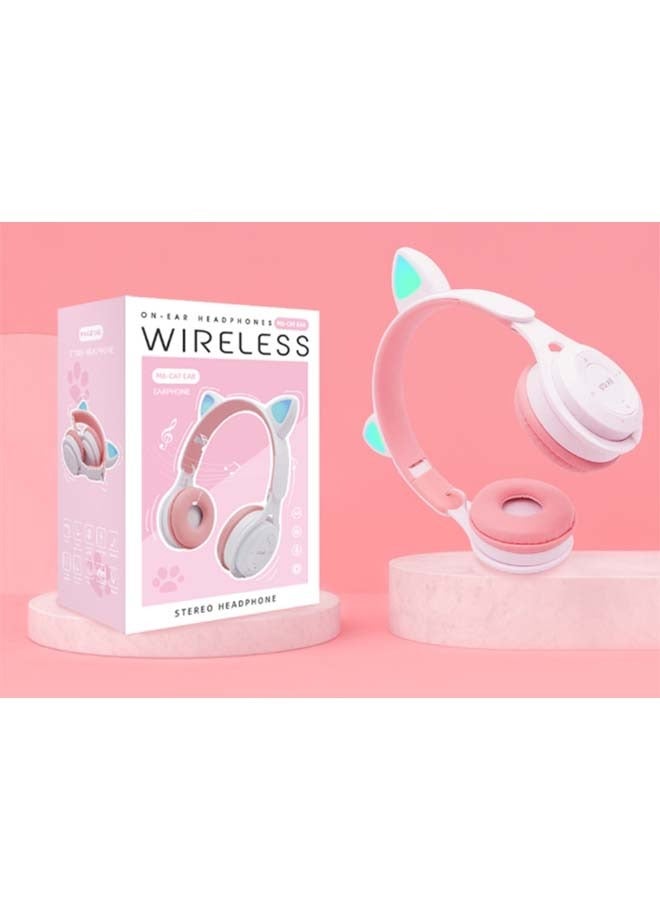 Wireless Bluetooth Cat Ear Headphones - Mini Macaron Headset for Students and Children