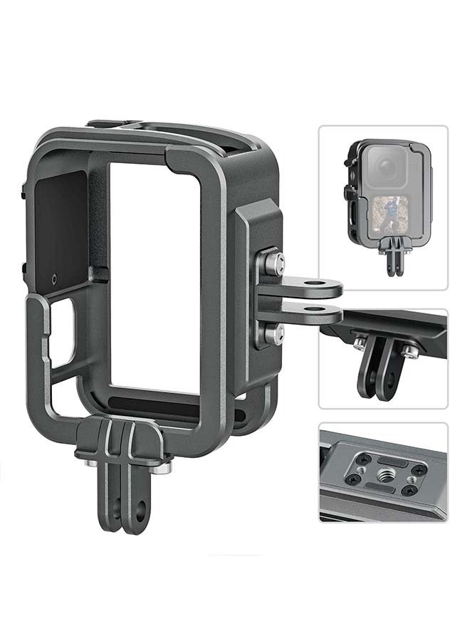 TELESIN Vertical Aluminum Cage Protective Case Frame Housing for GoPro Hero 12 11 10 9 Black, Fits Go Pro with ND CPL Lens Filter Max Lens on Camera, with Cold Shoe Connect to Video Light Microphone