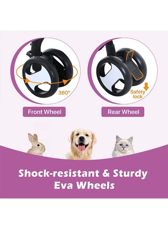 Pet Strollers, Dog Cat Stroller 3-in-1 Detachable Doggy Stroller for Small Medium Dogs 4 Wheel Pet Gear Carrier Cat Walker Wagons for Dogs Trolley for Doggie Rabbit Puppy Strollers, Black