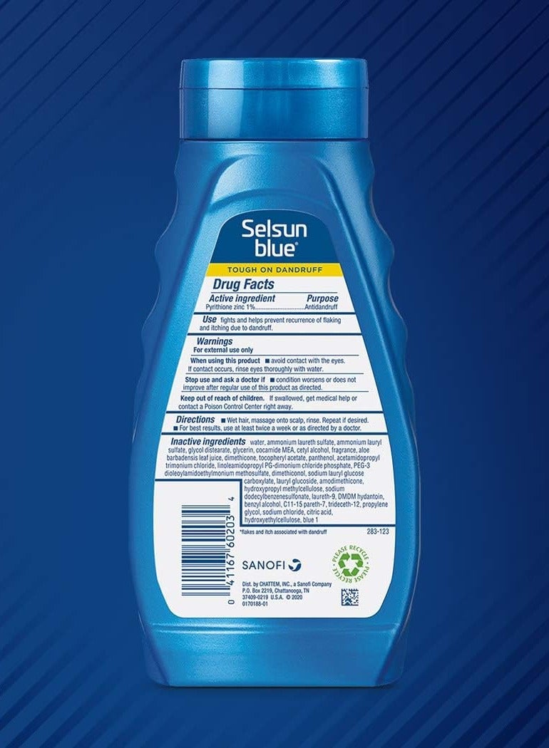 Selsun Blue Itchy Dry Scalp Anti-dandruff Shampoo, 11 fl. oz, Extra-Hydrating Formula, Pyrithione Zinc 1%