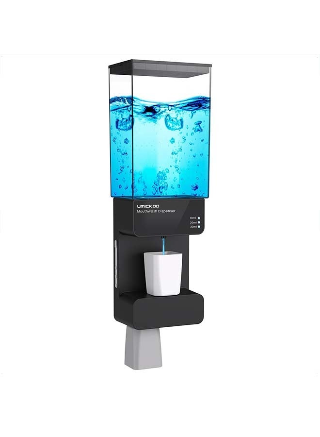 Automatic Mouthwash Dispenser Touchless 700mL(23.67 Oz),Wall Mounted Mouth Wash Dispenser for Bathroom with Magnetic Cups,Perfect for Kids and Adults