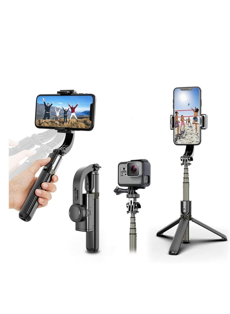 360° Rotation Tripod with Wireless Remote, Portable Phone Holder, Auto Balance 1-Axis Gimbal for Smartphones Tiktok Vlog Youtuber Live Video Record