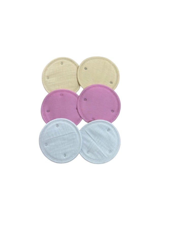 Bamboo Reusable Maternity And Nursing Breast Pads for Breast Feeding Moms - Pack Of 6