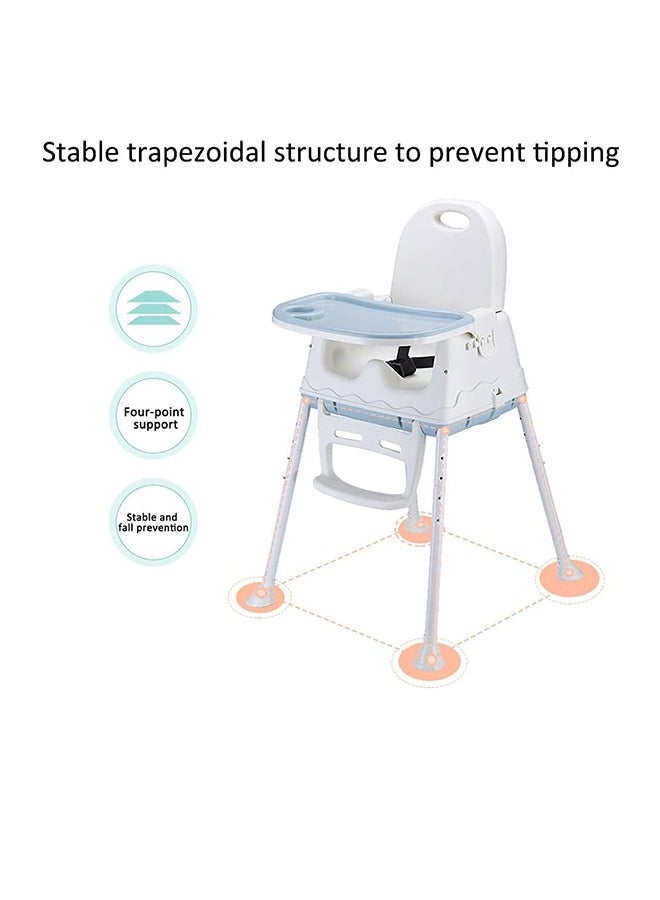3 In 1 Portable Toddler High Chair Baby Dining Chair Adjustable Height Foldable Toddler Seat with Meal Tray
