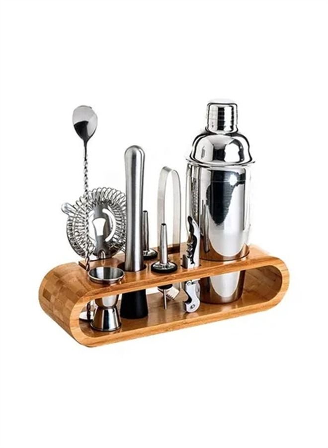 9-Piece Bar Tool Set with Stylish Bamboo Stand
