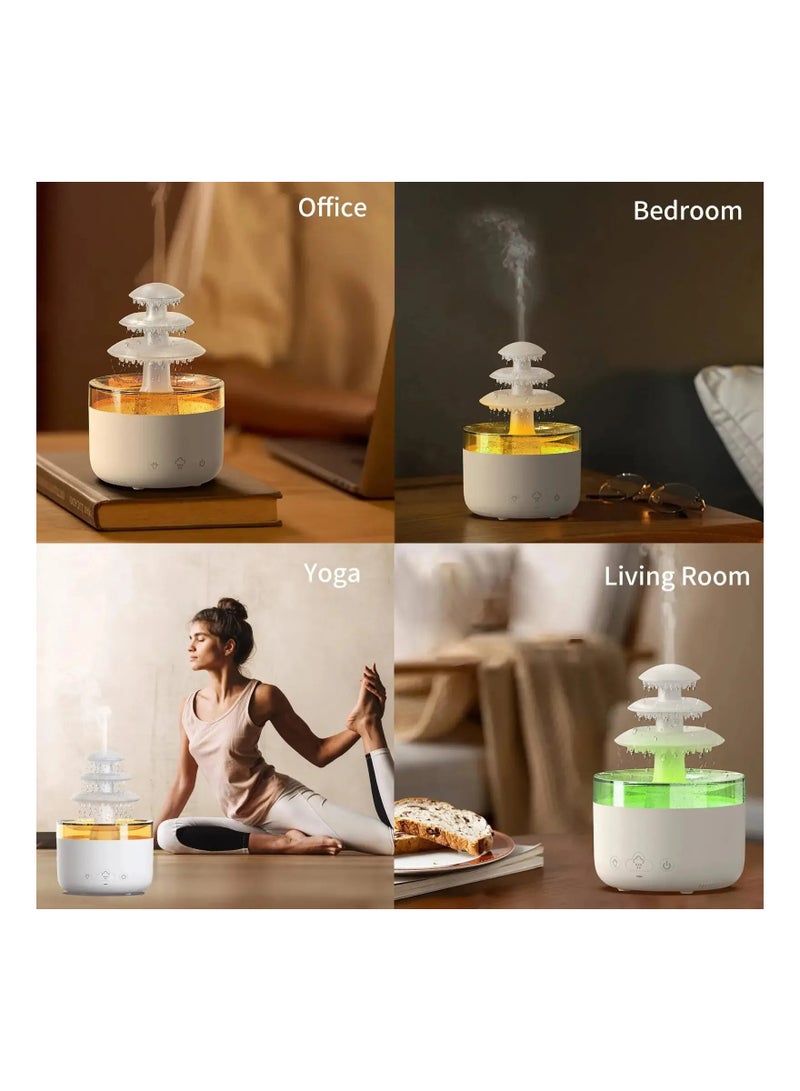 Rain Cloud Humidifier with Essential Oil Diffuser for Bedroom, Changing Colors Mushroom Humidifier Diffuser Night Lights, Humidifier Large Room for Sleeping Relaxing Mood