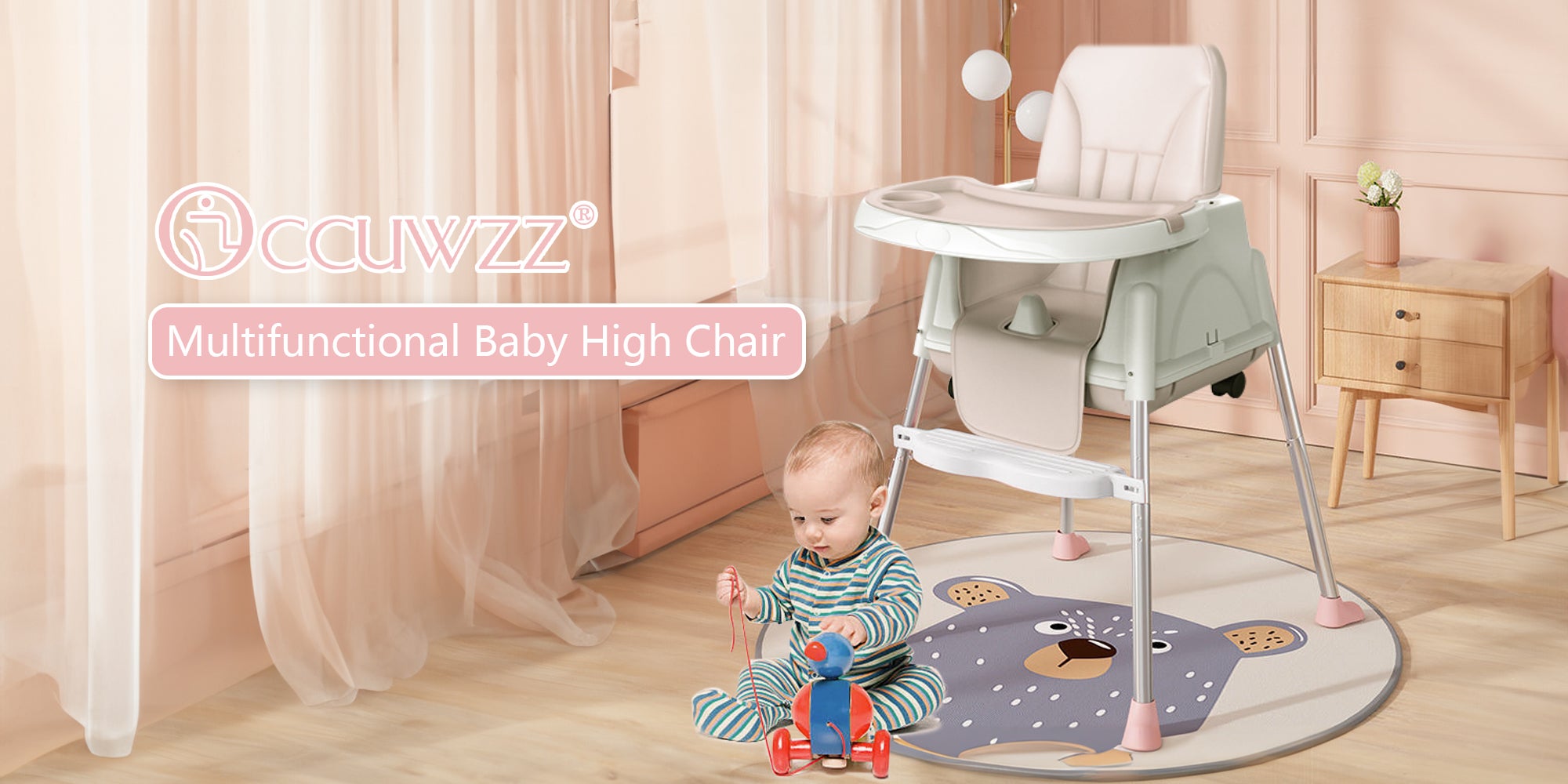 Baby High Chair Multifunctional Portable Foldable Safety Children Dining Chair