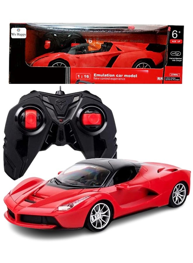 We Happy Remote Control Car Toy for Kids, Model Emulation Sports Car with Flashing Lights and Sounds, Comes in Assorted Colors and designs