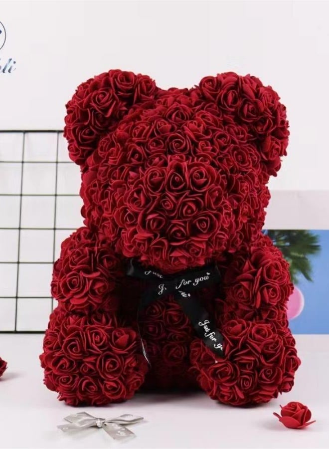 25CM Rose Teddy Bear Eternal Life Rose Valentine's Day Gift Mother's Day Wedding and Anniversary Bridal Shower Birthday Gift