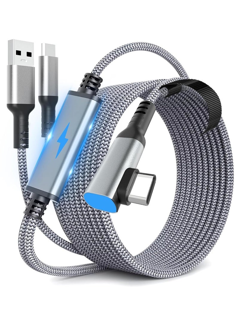 Link Cable 16 FT for Meta Oculus Quest 3, Quest 2/Pro Accessories, 3 in-1 Charging While Playing All Day, with USB C Sufficient Power for VR Headset