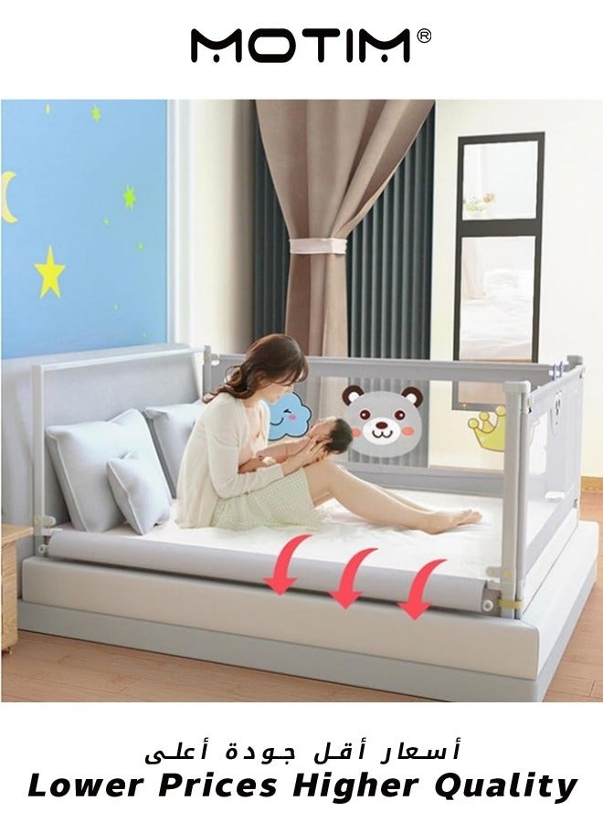 1PCS Bed Rail Guard Barrier for Baby Extra Long Bed Guardrail Adjustable Height and Foldable Safeguard Bed Rails Single Side Bed 200x98cm