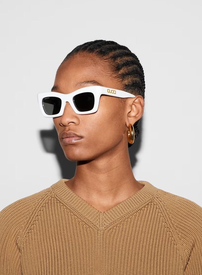 Gucci Rectangular Frame Sunglasses For Women GG1773S Style ‎791813 J0740 9112