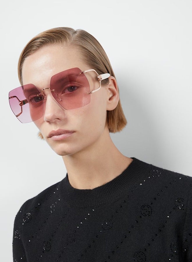 Gucci Geometric Frame Sunglasses for Women GG1562S Style ‎778291 I3330 8058