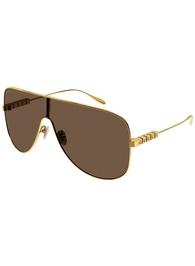 Gucci Mask Gold-toned Metal Frame Sunglasses for Women GG1436S Style ‎755257 I3330 8023
