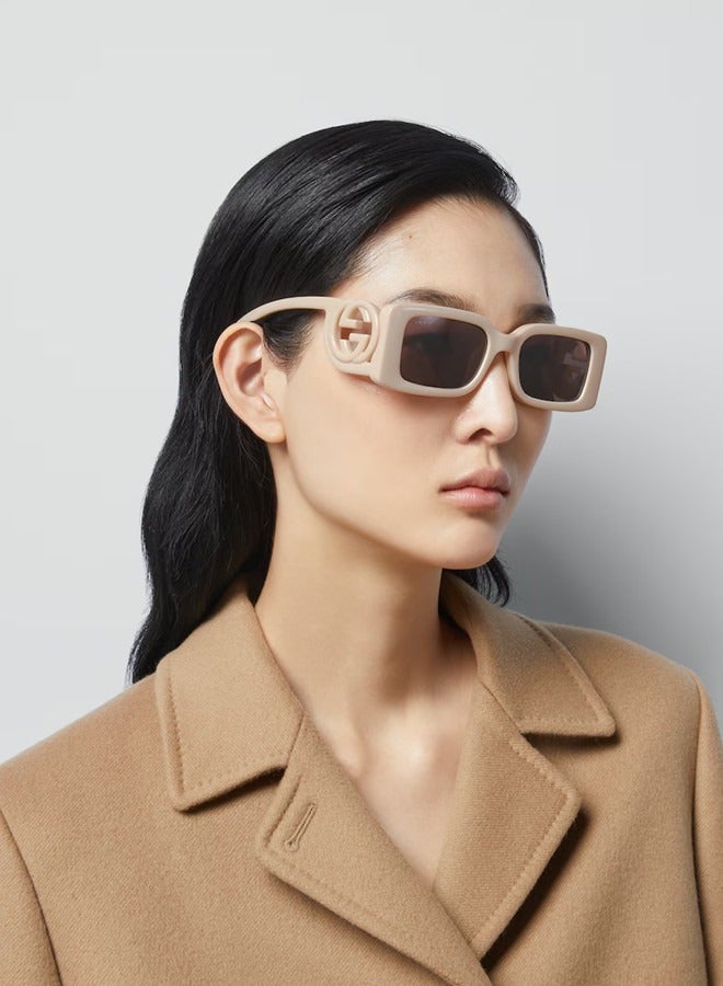 Gucci Rectangular White Frame Sunglasses for Women GG1325S Style 733369 J1691 9212