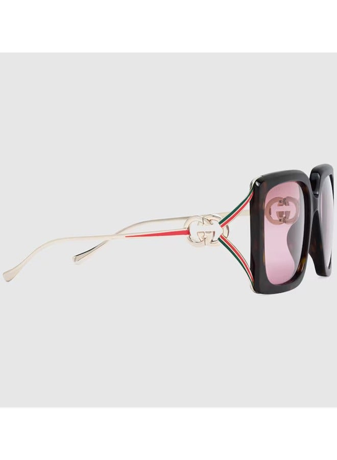 Gucci Rectangular Dark Brown Frame Sunglasses for Women GG1324S Style 733368 J1691 2360