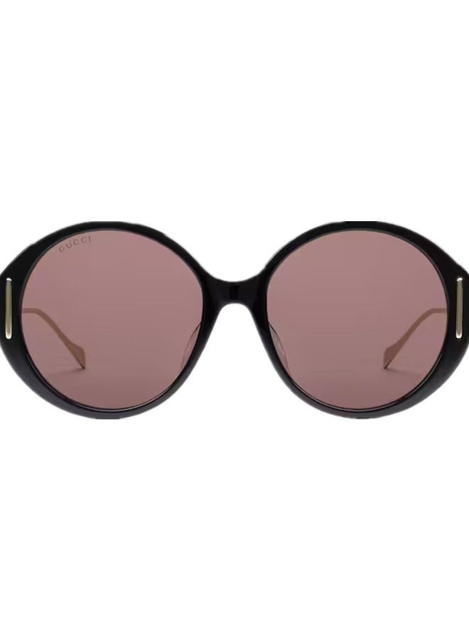 Gucci Round Shiny Black Frame Sunglasses for Women GG1202S Style ‎706694 J0740 1023