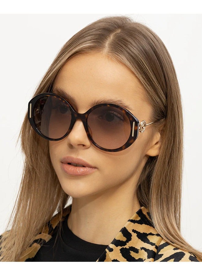 Gucci Round Dark Tortoiseshell Frame Sunglasses for Women GG1202S Style‎ 706694 J0740 2323