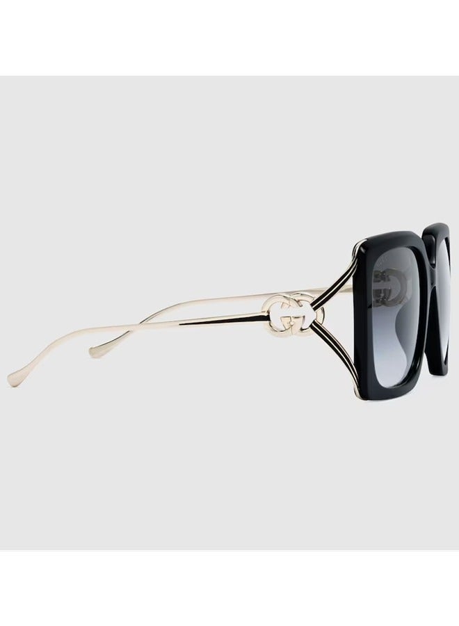 Gucci Rectangular Black Frame Sunglasses for Women GG1324S Style 733368 J1691 1012