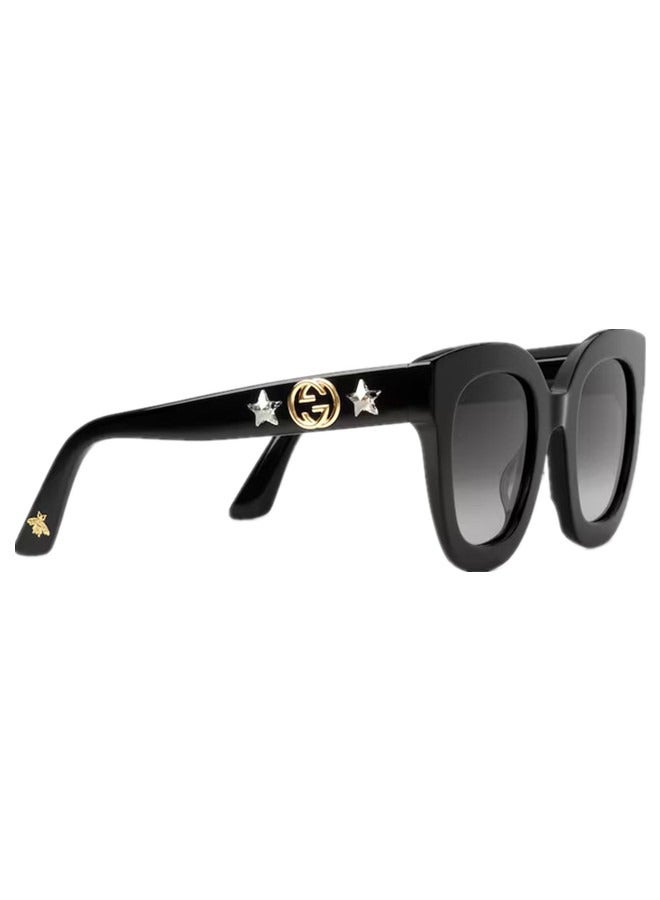 Gucci Round Black Frame Sunglasses for Women GG0208S Style ‎491408 J0740 1112