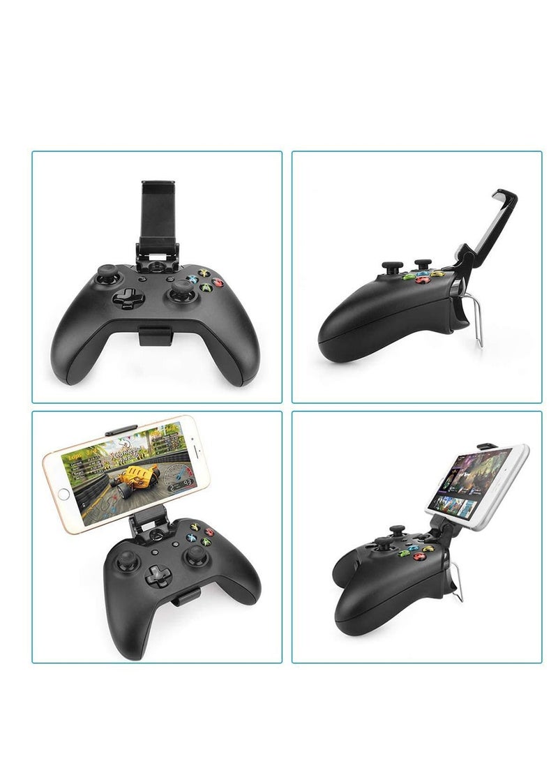 Controller Phone Mount Clip for Xbox One, Foldable Mobile Phone Holder for Game Controller, Smartphone Clamp Game Clip for Xbox One S/X, for Steelseries Nimbus and for XL Wireless Controllers