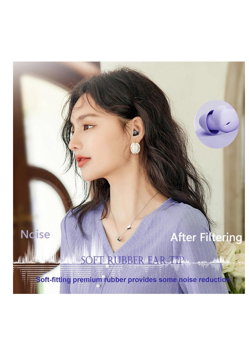 Wireless Sleep Earbuds, Wireless Small Sleep Earbuds Bluetooth, Wireless Bluetooth Earbuds for Sleeping on Side, Mini Sleeping Ear Buds, Ultra Small and Skin-Soft Bluetooth Headphones (Purple)