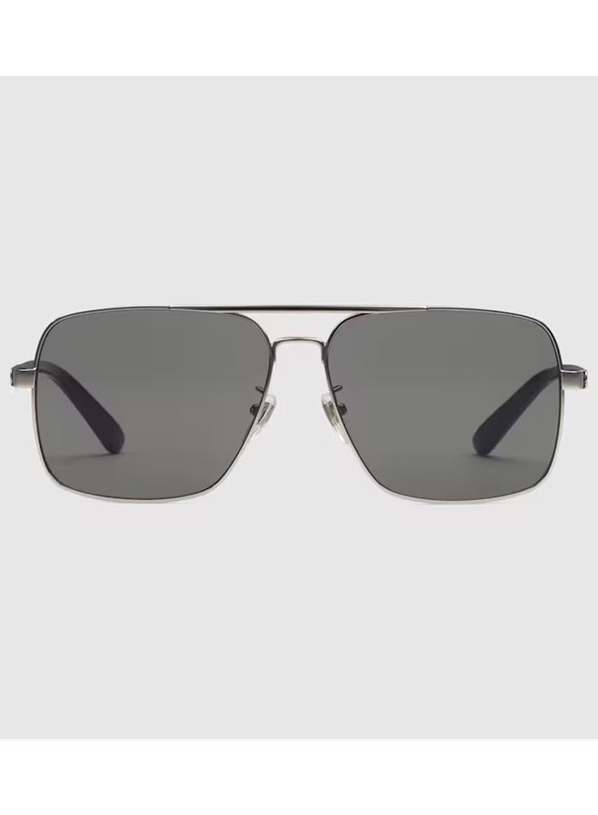 Gucci Navigator Light Ruthenium Metal Frame Sunglasses for Men GG1289S Style ‎733382 I3330 8112