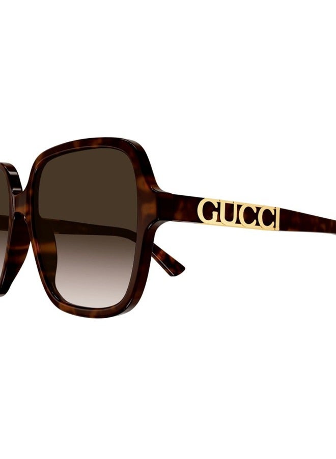 Gucci Rectangular Dark Tortoiseshell Frame Sunglasses for Men GG1189S Style 706689 J0740 2323