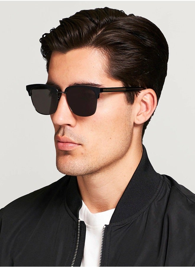 Gucci Rectangular Black Frame Sunglasses for Men GG0382S Style 541392 J0770 1010