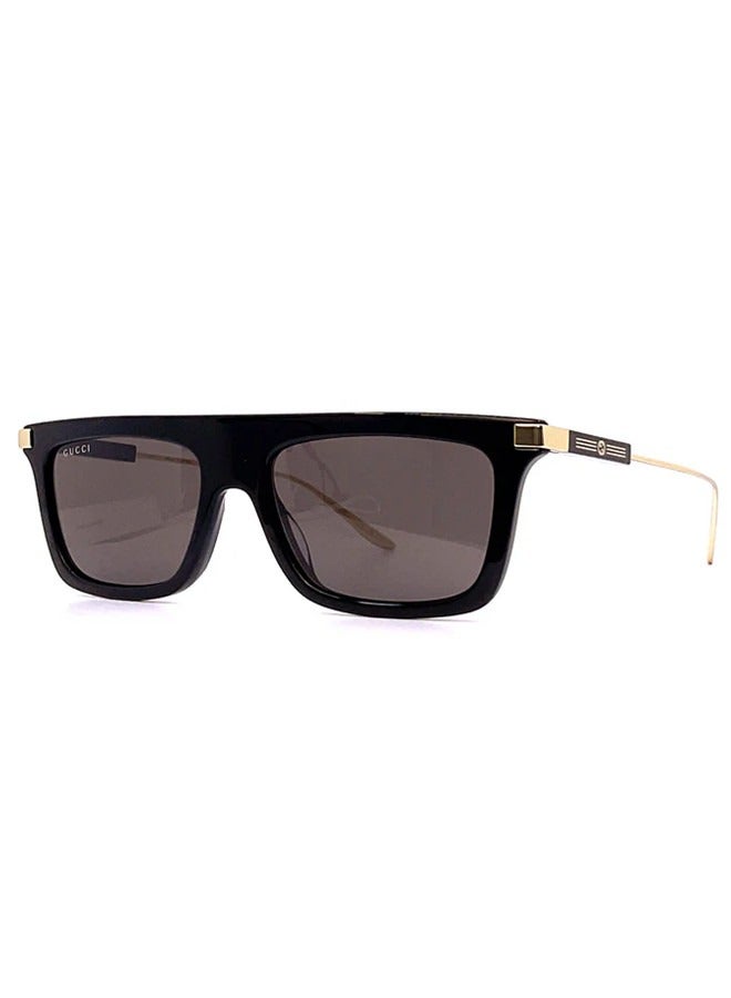 Gucci Rectangle Shiny Black Frame Sunglasses for Men GG1437S Style ‎755267 J0740 1012