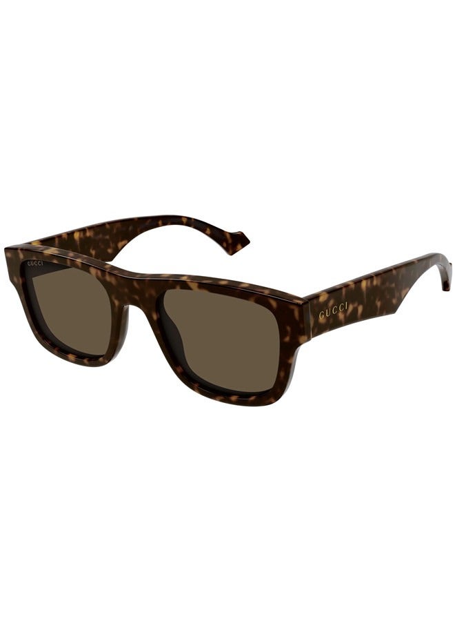 Gucci Square Shiny Dark Tortoiseshell Frame Sunglasses for Men GG1427S Style 755266 J0740 2323