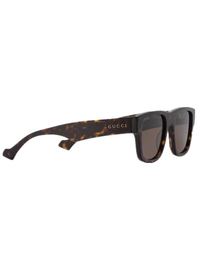 Gucci Square Shiny Dark Tortoiseshell Frame Sunglasses for Men GG1427S Style 755266 J0740 2323