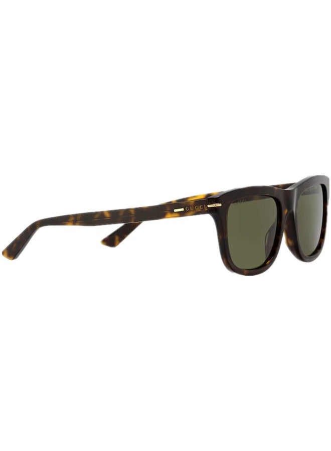 Gucci Rectangular Shiny Dark Tortoiseshell Frame Sunglasses for Men GG1444S Style ‎‎755271 J0740 2330