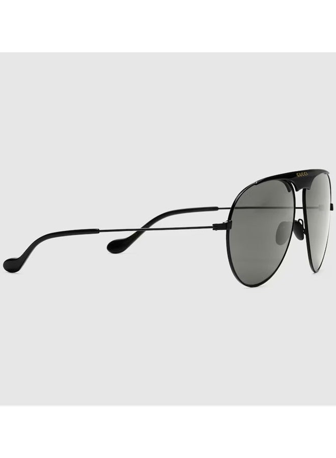 Gucci Aviator Black Metal Frame Sunglasses for Men GG0908S Style‎ 648639 I3330 1012