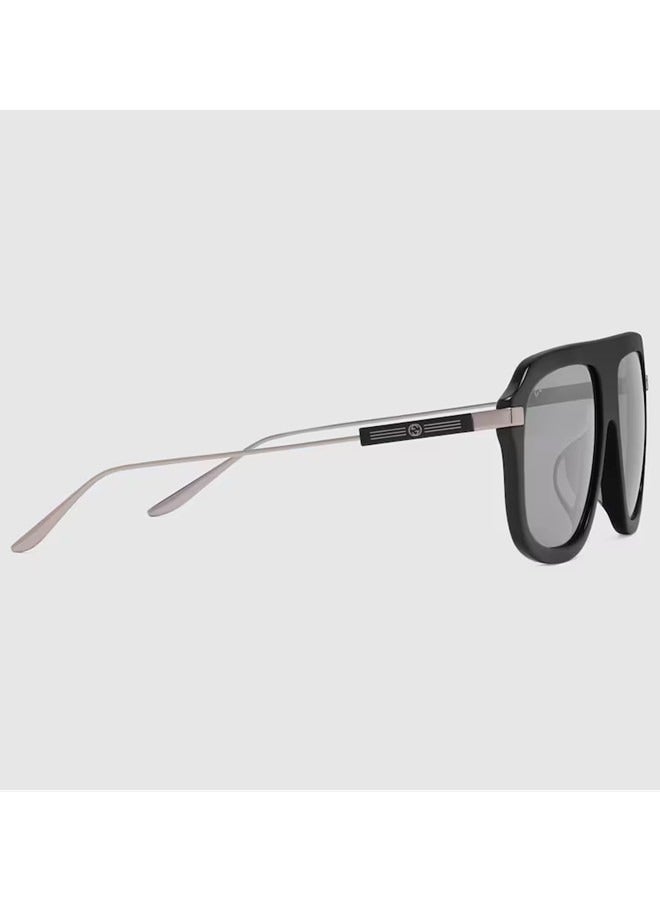 Gucci Aviator Shiny Black Frame Sunglasses for Men GG1309S Style 733386 J0740 1081