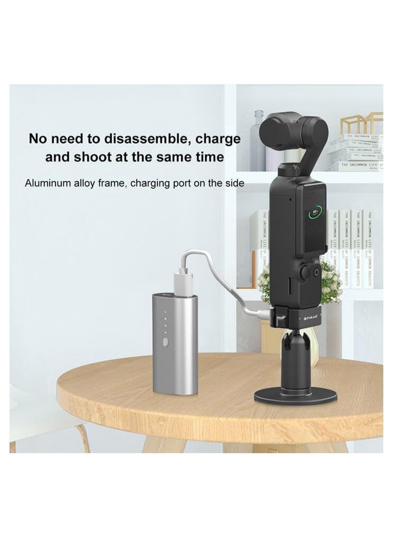 For OSMO Pocket 3 Charging Adapter Base, Aluminum Alloy Stabilizer Base Bracket, for DJI Pocket 3,1/4 Threaded Hole on The Bottom and Gopro Connector for attaching to Tripod, Selfie Stick, etc